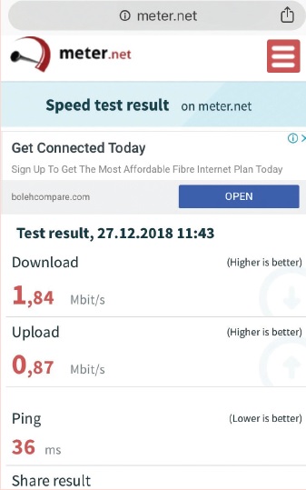 TIDAK PUAS HATI DENGAN KELAJUAN INTERNET MUDAH ALIH DAN JALUR 